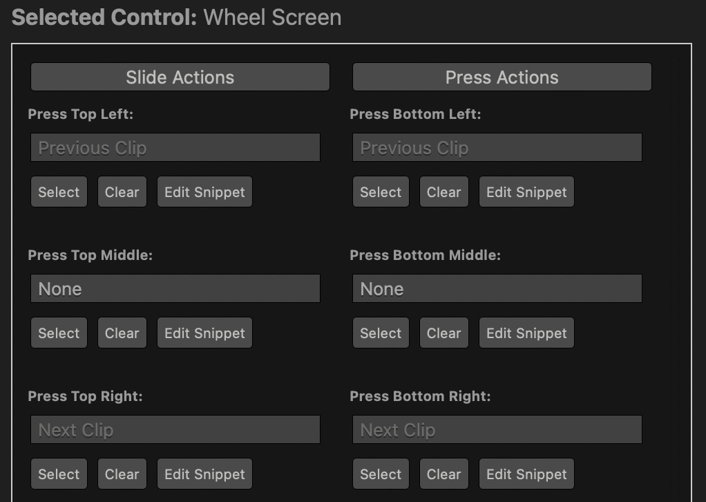 commandpost select jog wheel actions